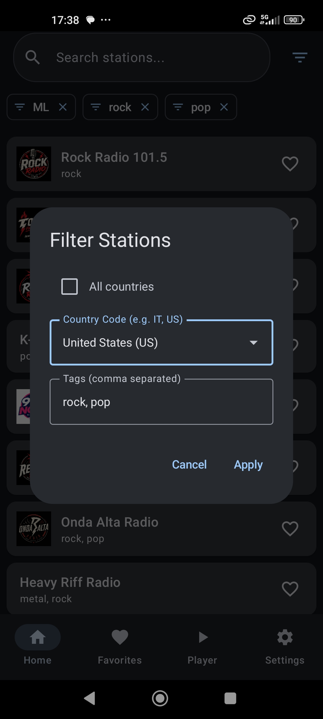 Advanced stations filtering