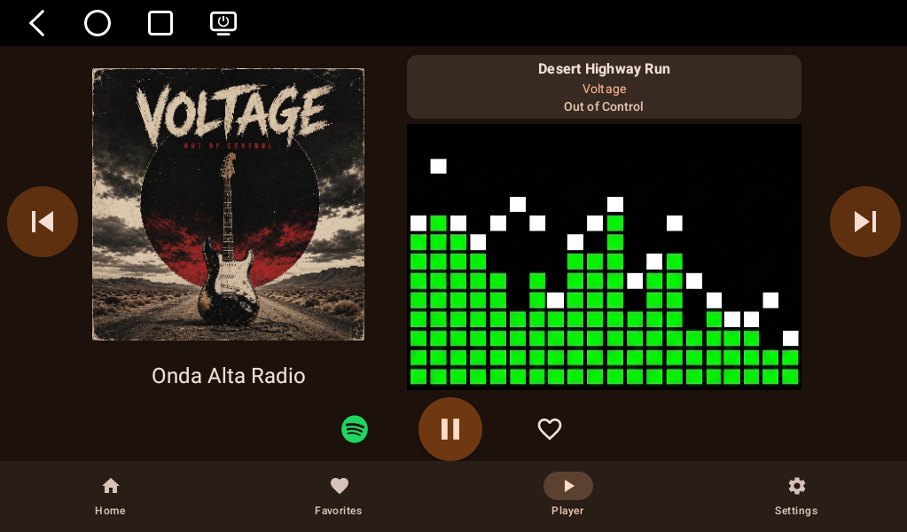 VisioRadio landscape mode optimized for Android car head unit